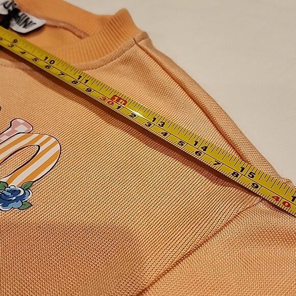 Moschino Sweatshirt Girl's 5 Years Peach Cotton Designer Luxury Stylish Comfy - Picture 3 of 9